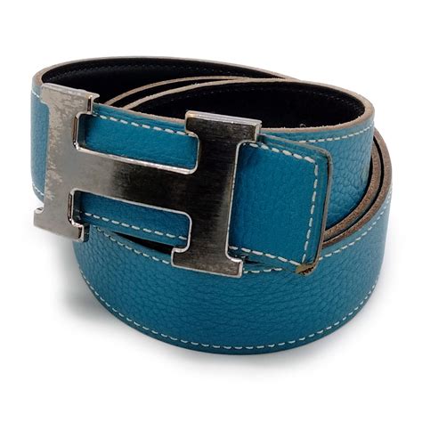 hermes belt blue leather|hermes belt real price.